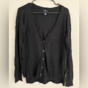 Gap button up cardigan, v neck style, black